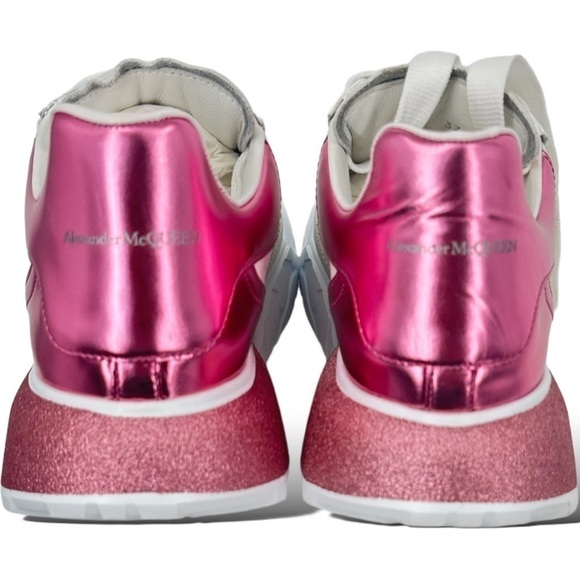Alexander McQueen Metallic Court Ombre Barbie Pink Glitter Platform Sneakers - Picture 10 of 15